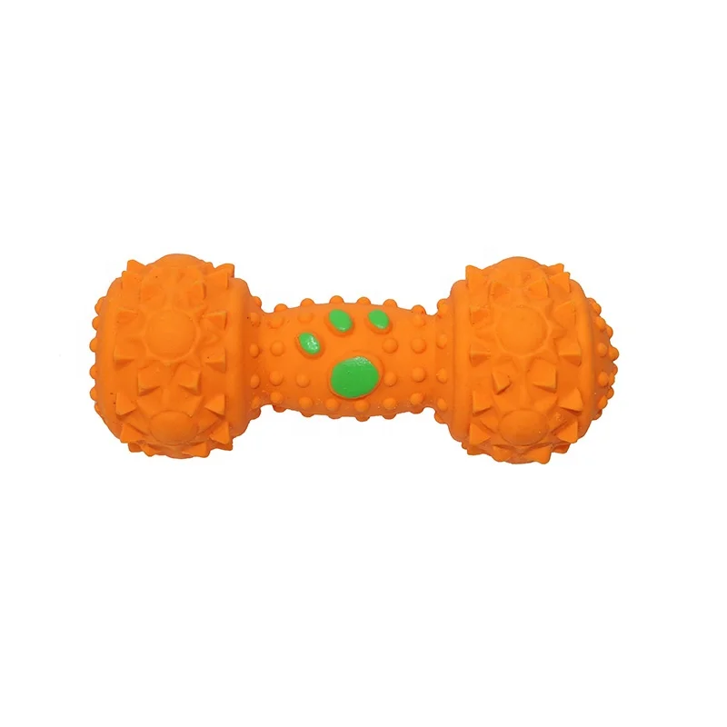 

Best Selling Latex Dog Accessories Dumbbell Dog Toy Cute Dog Toys Squeaky Chew, Same as picture