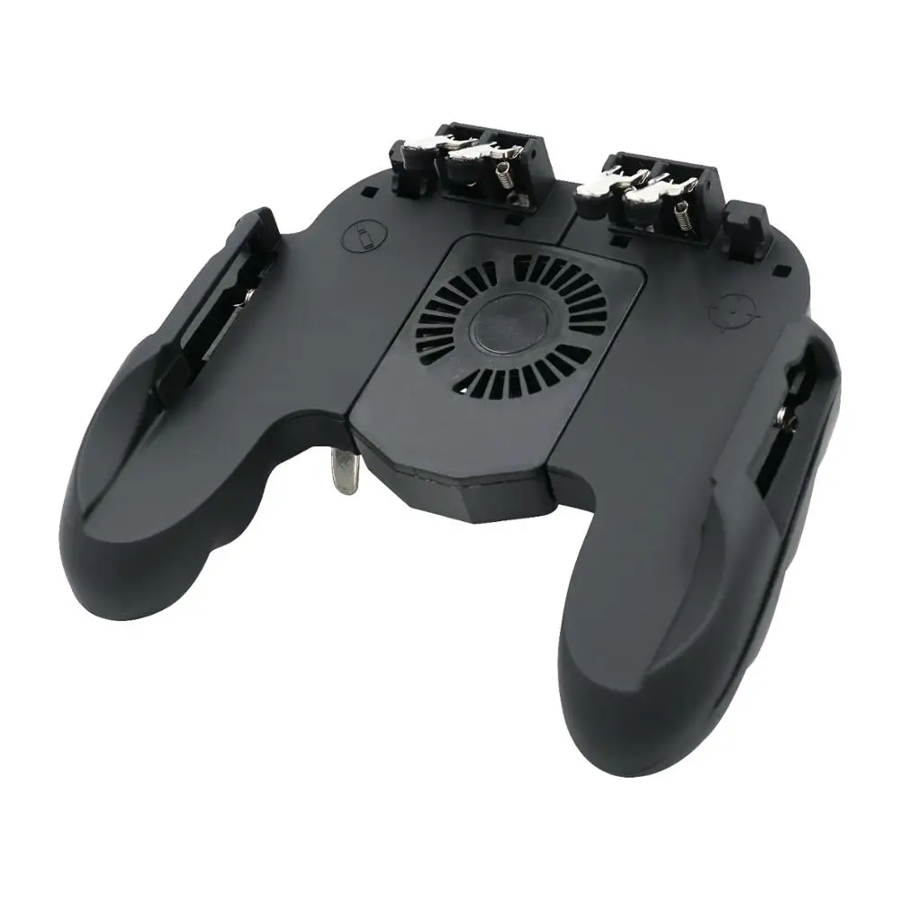 

cooling fan phone trigger bracket pubg Gamepad mobile controller joystick game controller multi-function, Black