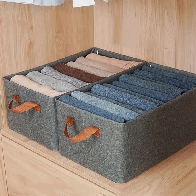 

Hot sale cheap household storage bins fabric foldable clothes organizer wardrobe drawer organizer for shirts pants jeans