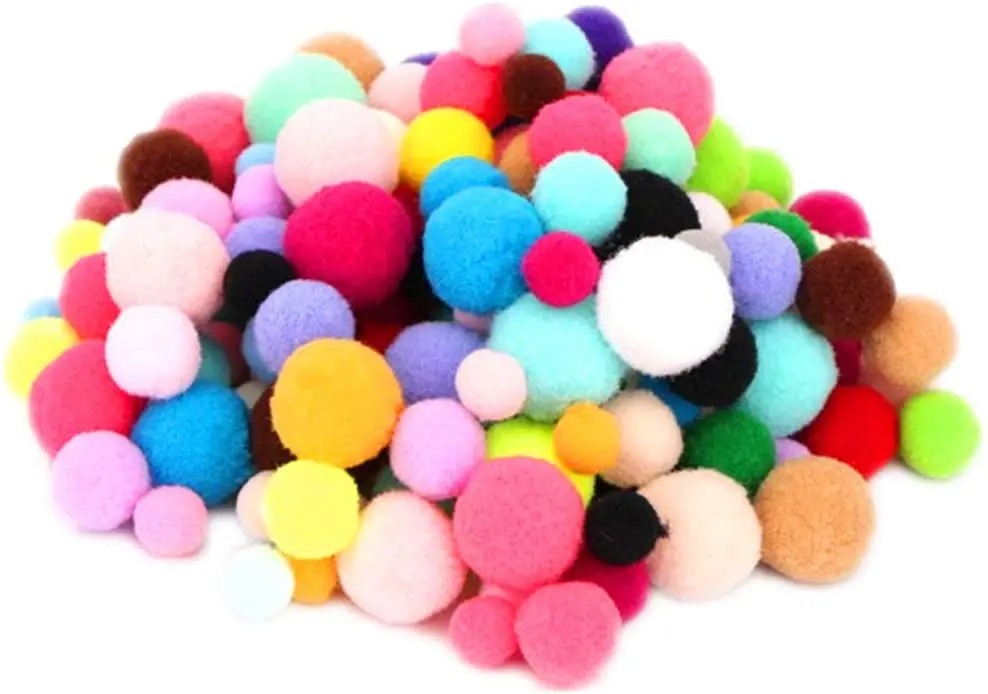 Fluffy Pompom Soft Plush Cloth Mix Color Fur-ball Craft Ball Fuzzball Home Decor 