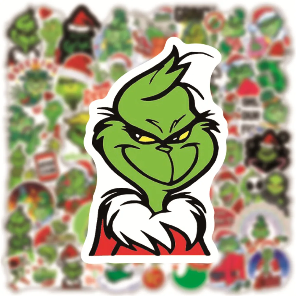 50pcs Classic Movie How Grinch Stole Christmas Graffiti Sticker Vinyl Sticker For Laptop Luggage