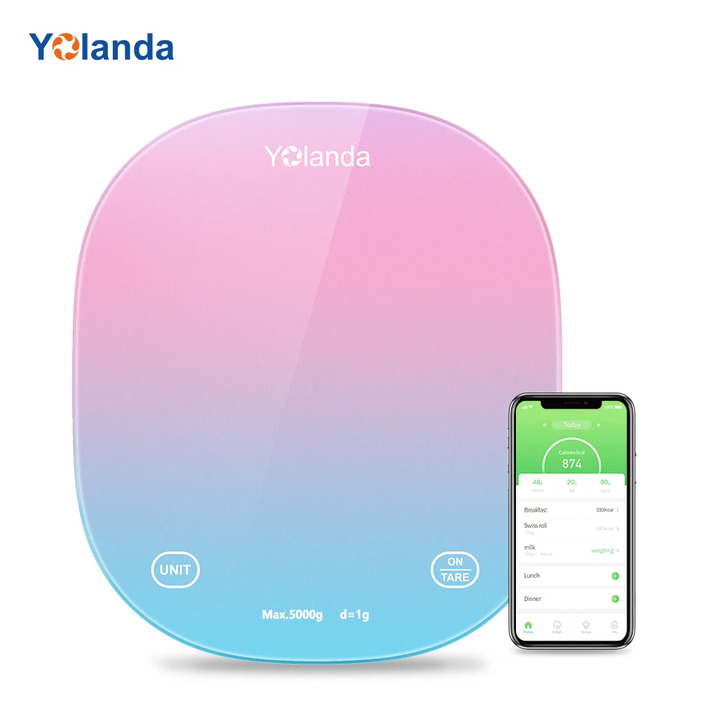 

Yolanda Innovative Smart Kitchen Food Nutrition Scale with APP 5kg Portable Digital Scale Electronic Measuring Weight Scale