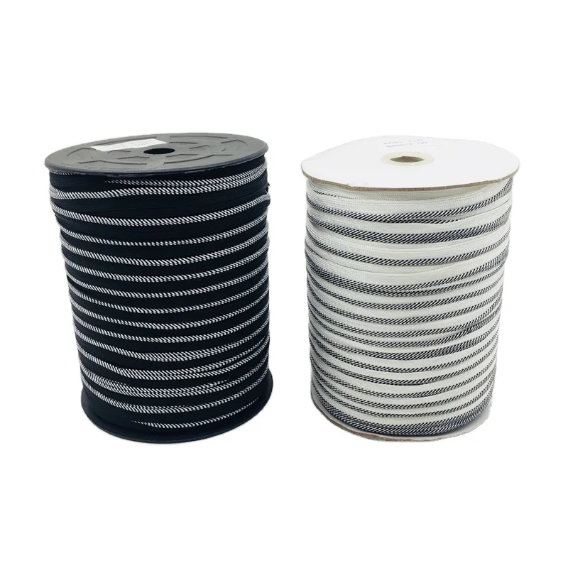 

Twill black and white inlay piping Piping Tape waist rope for ladies clothes carpet webbing edge tapes edged webbing