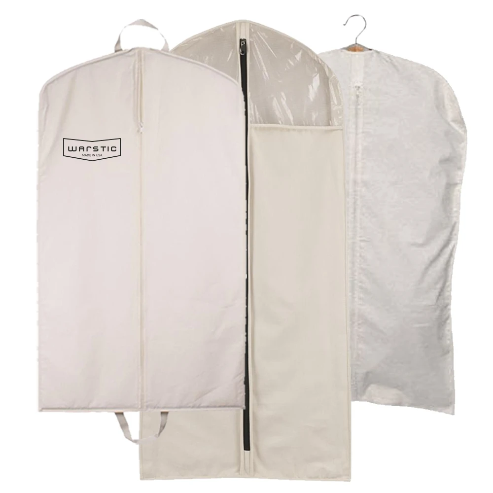 

natural color reusable cotton garment bag, Customized white ,black