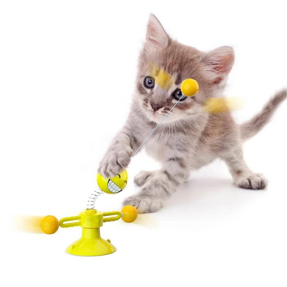 新到货互动猫追逐玩具不倒翁形转盘逗弄宠物对待球与猫棒