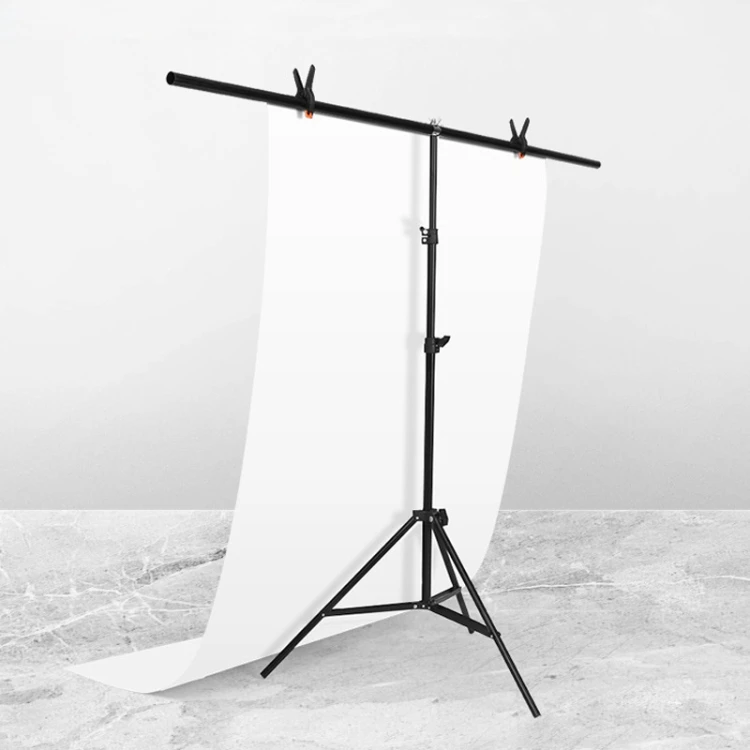 

Factory 150x200cm T-Shape Photo Studio Background Support Stand Backdrop Crossbar Bracket Kit with Clips