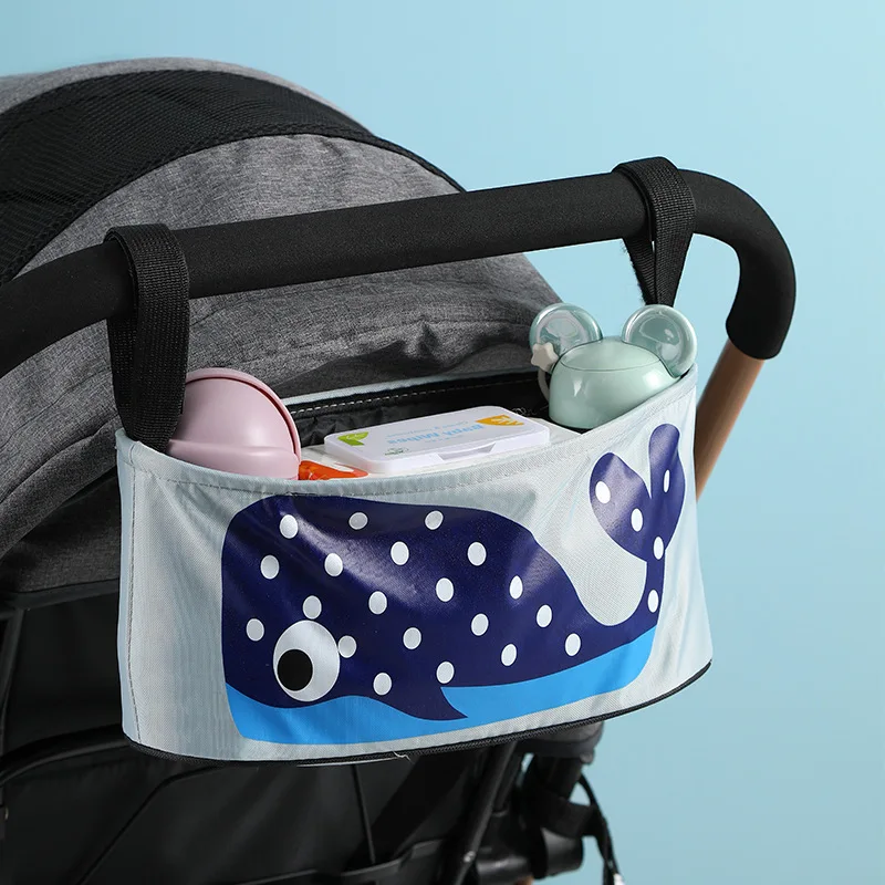

Baby Stroller Bag Nappy Diaper Mummy Bag Carriage Hanging Basket Storage Organizer Travel Feeding Bottle Stroller Accessories, Shown