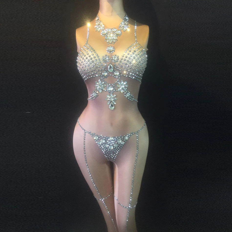 

Novance Y1050 Fashion Women's Sexy Rhinestone Bodycon Clubwear Ladies Slim Dance Party Show Jumpsuit Romper