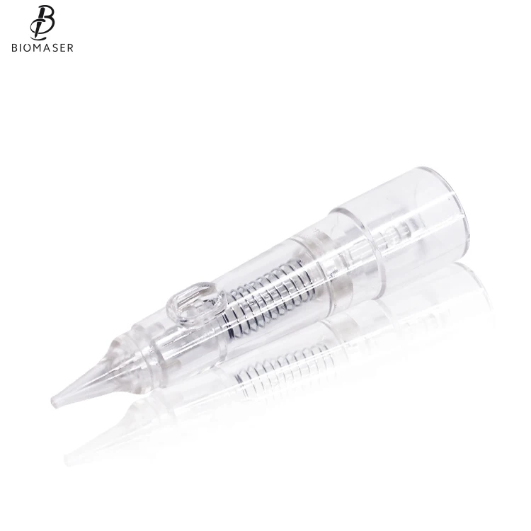 

Newest Anti-Backflow Biomaser 1R-0.18MM cartridge tattoo needles for eyebrow permanent makeup professional use, Transparent