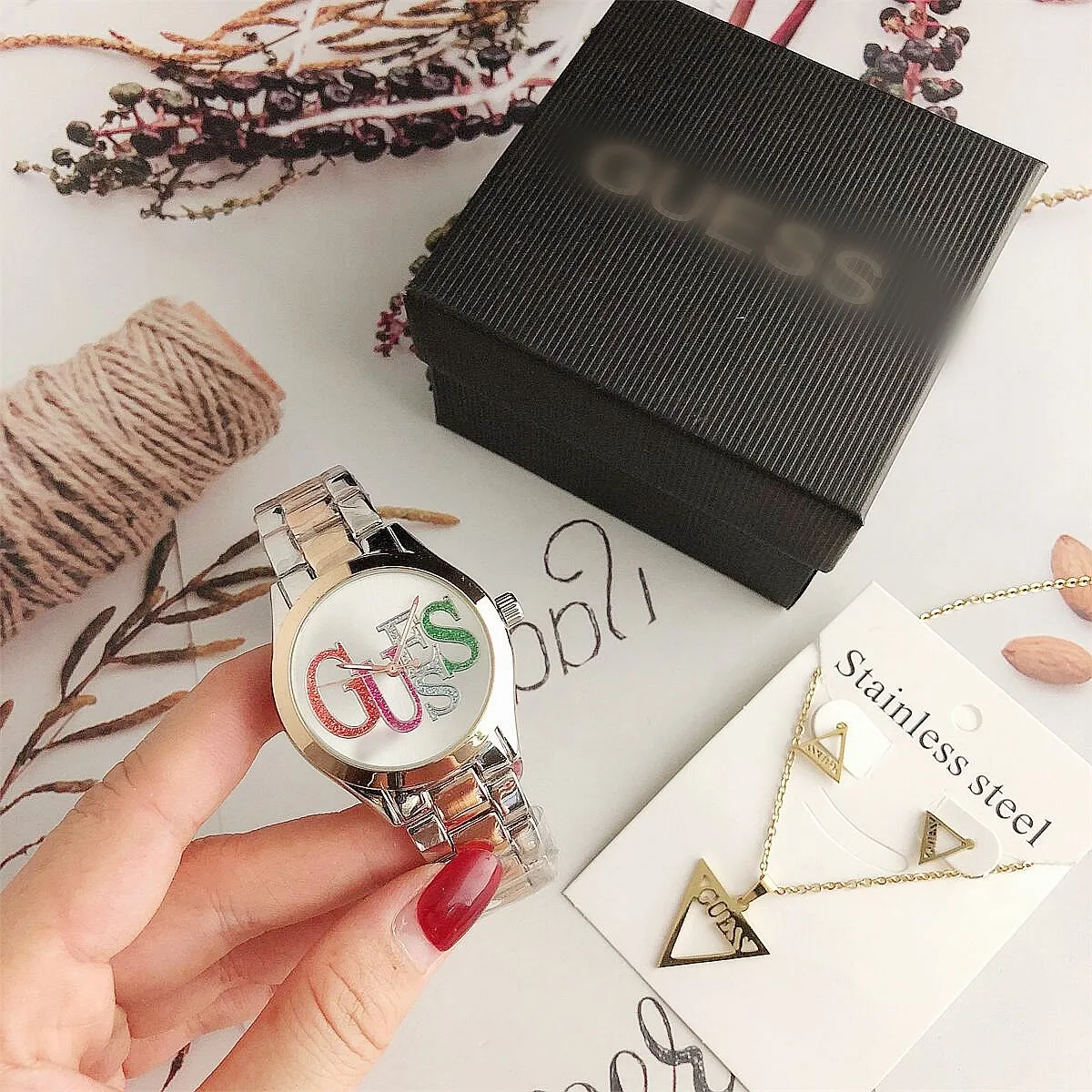 

Hot Selling 2021 luxury Simple Custom Logo Stainless Steel Vintage Women Watches Men Wrist Watch set clock ladies watch