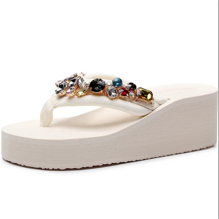 

New designer trendy custom fashion handmade Rhinestone Wedge FlipFlop women flip flop sandals