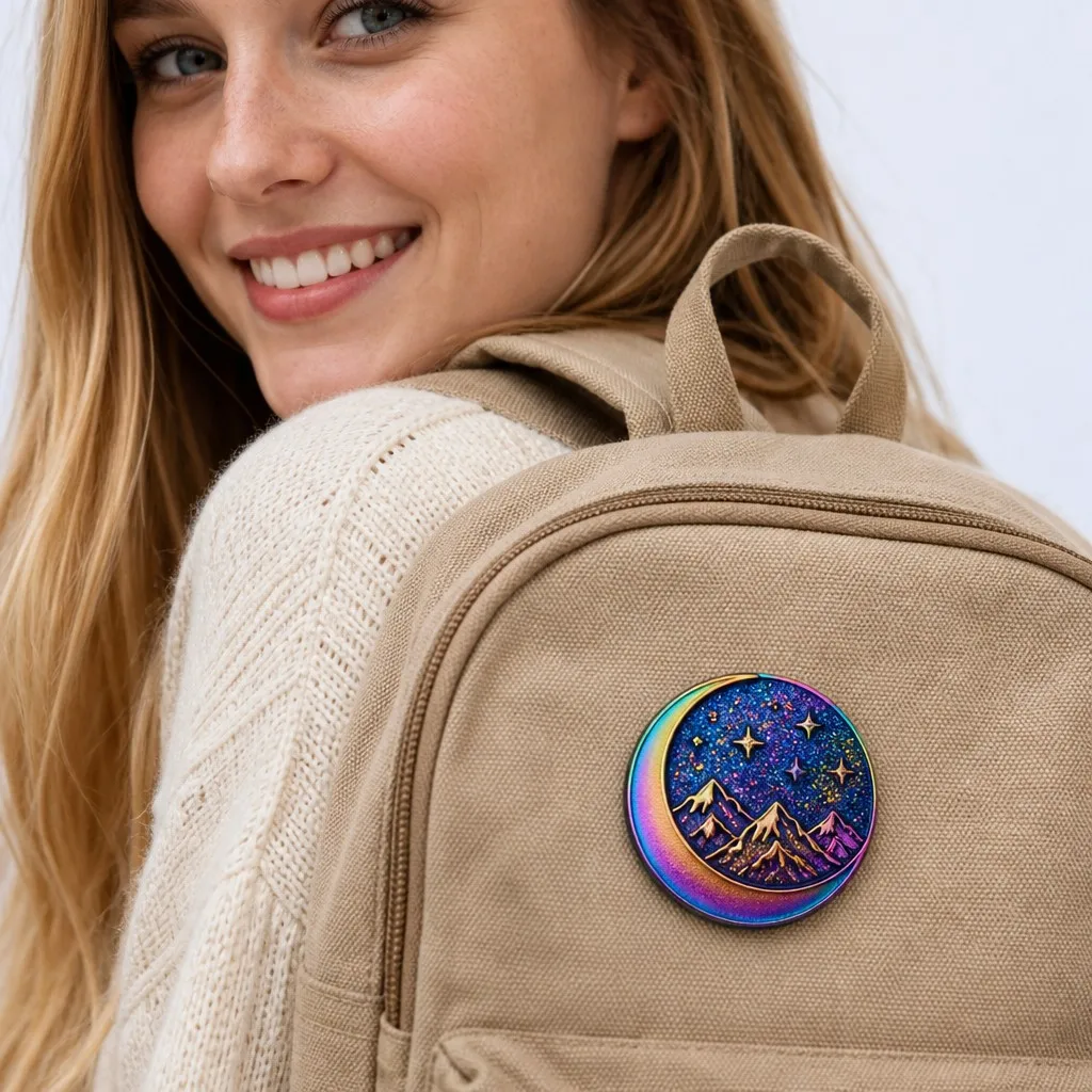 Enamel Pin on Canvas Backpack