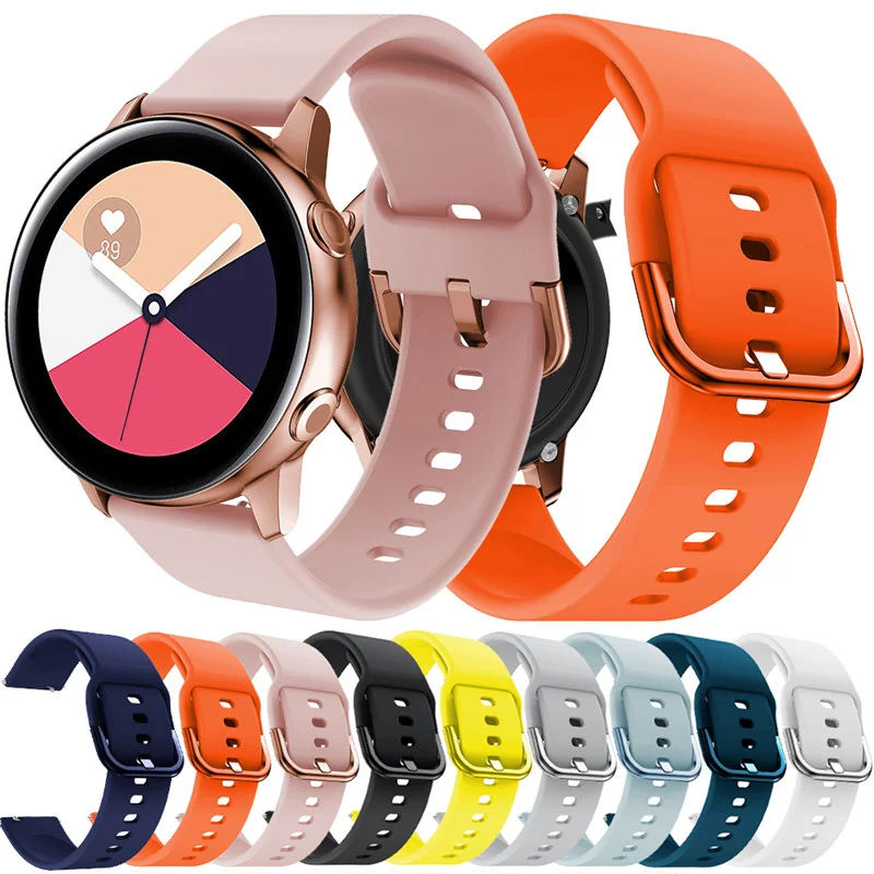 

20mm watch Strap for Samsung Galaxy watch Active 2/42mm/3 41mm/Gear S2/Sport silicone bracelet smartwatch band Active2 40mm 44mm