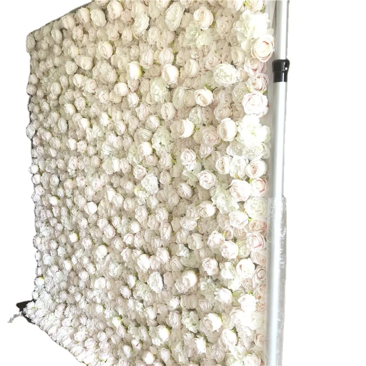 

C-1022 White Panel Backdrop Artificial Flower Wall For Wedding Decoration