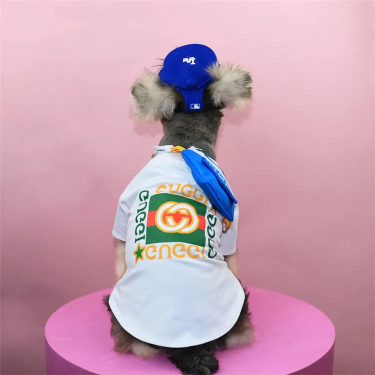 

Designers Fashion Luxury Brand Desinger Luxury Cotton Print Summer Large Pet Dog T-Shirt Clothes, Customized color