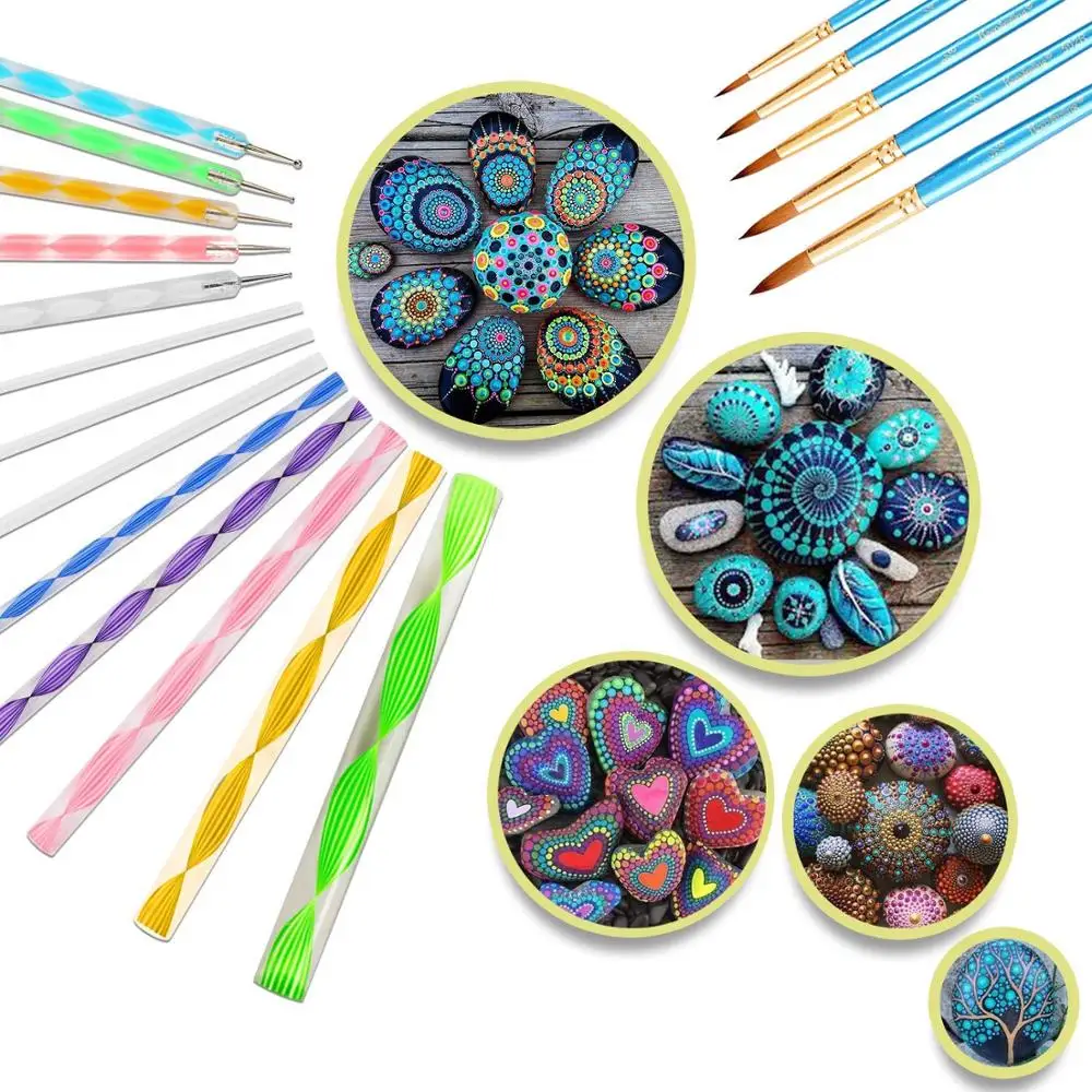 
2019 amazon hot selling 26 Pcs Mandala Dotting Tools pen Art Supplies Tools set for Rock Canvas Painting 