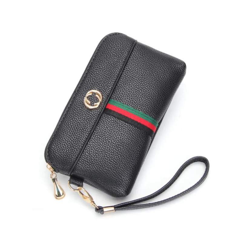 

2021 new mini mobile phone bag coin card purse ladies hand clutch soft leather long wallet for women, Black,brown,coffee