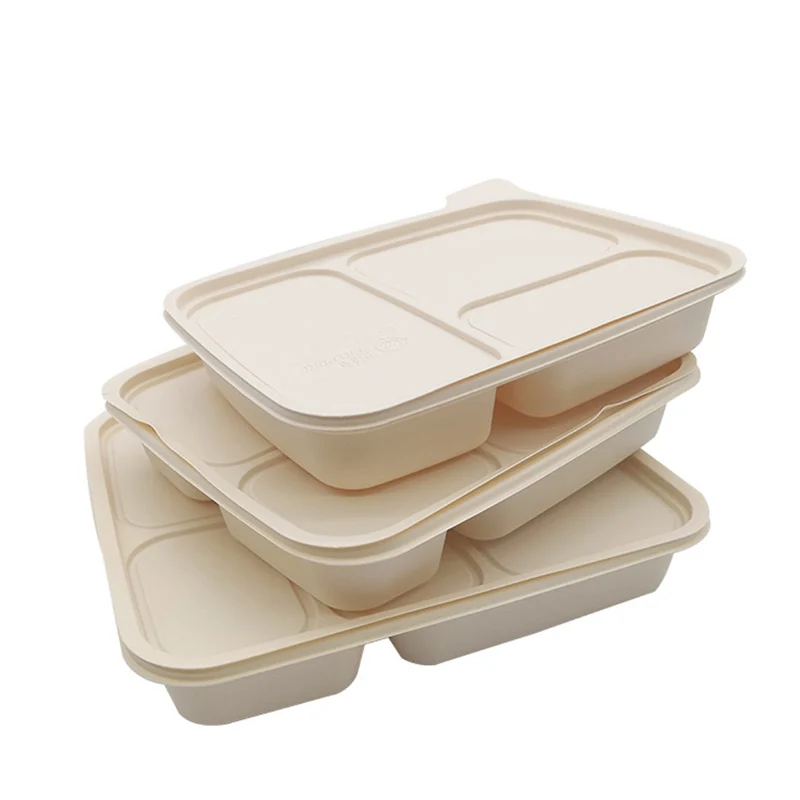 

Hard Papet Disposal Lunch Box With Lid Custom Tiffin, White/black/yellow/green
