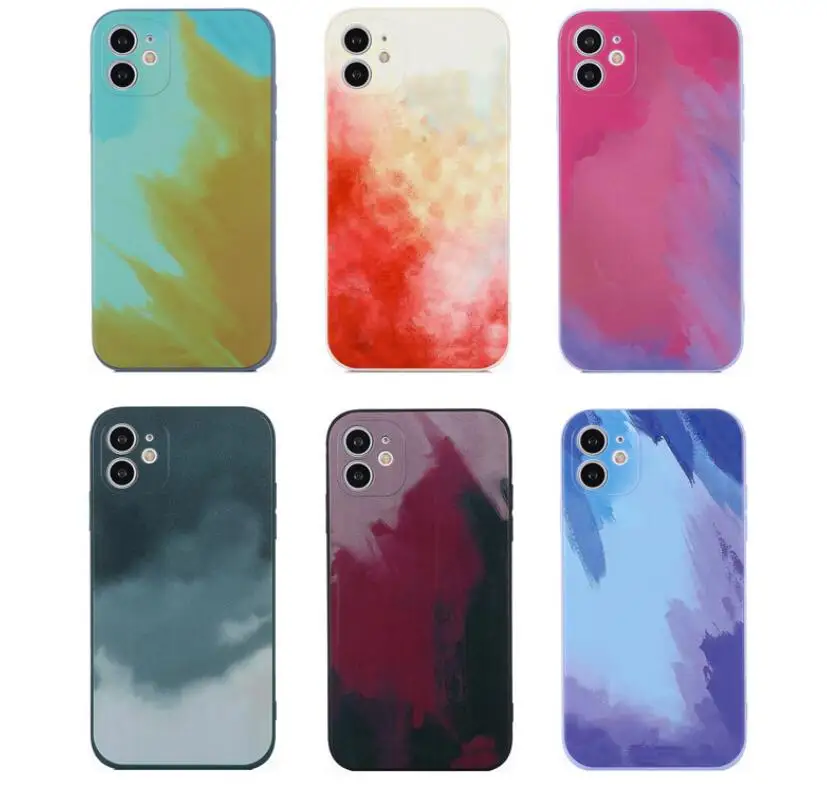 

RICOO Factory Supply Capas de Celulares Newest Fashion Watercolor Plating TPU Soft Phone Case Print for Iphone/Samsung/Xiaomi, Multi