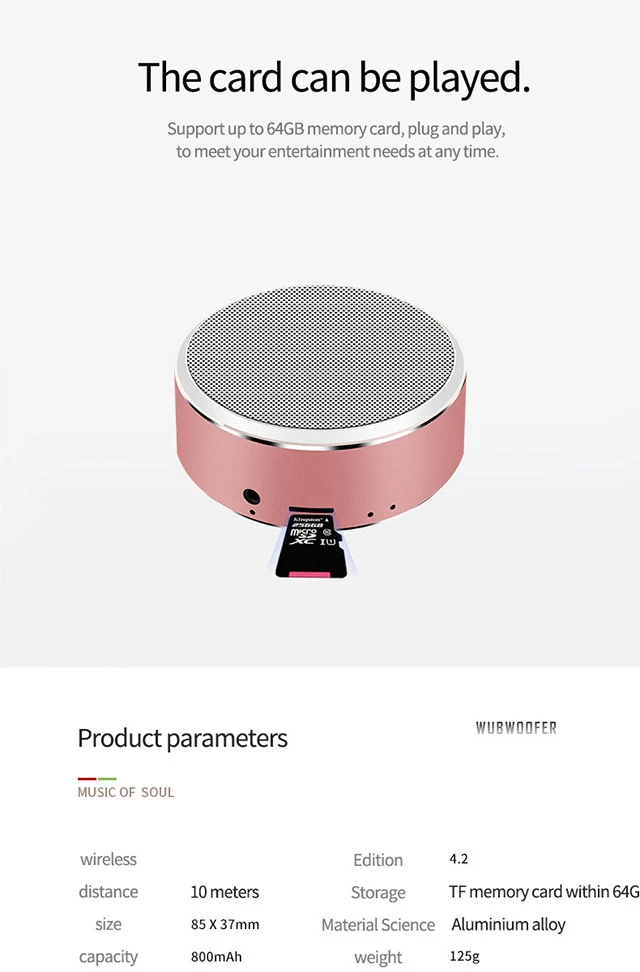 Enjoy Music Indoor Outdoor Mini Portable BT Wireless Speaker BOX Real Sound Audio Loudspeaker Rechargeable TF Card Audio Player - ANKUX.COM