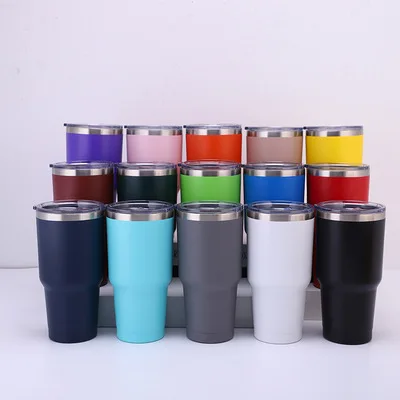 

wholesale custom 30oz stainless steel 304 metal double wall tumbler cup drink thermos insulated water bottle with lid coffee mug