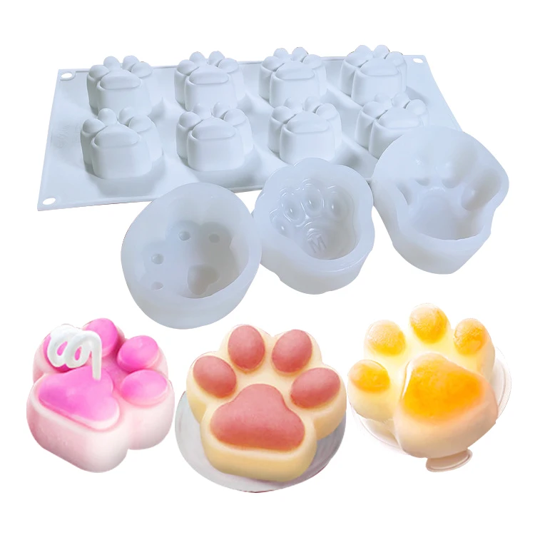 

DIY Candle Craft Tools Cute 3D Cat Paw Shape Silicone Molds Soap Moulds RTS silicone cake mold candy silicone fondant icing mol