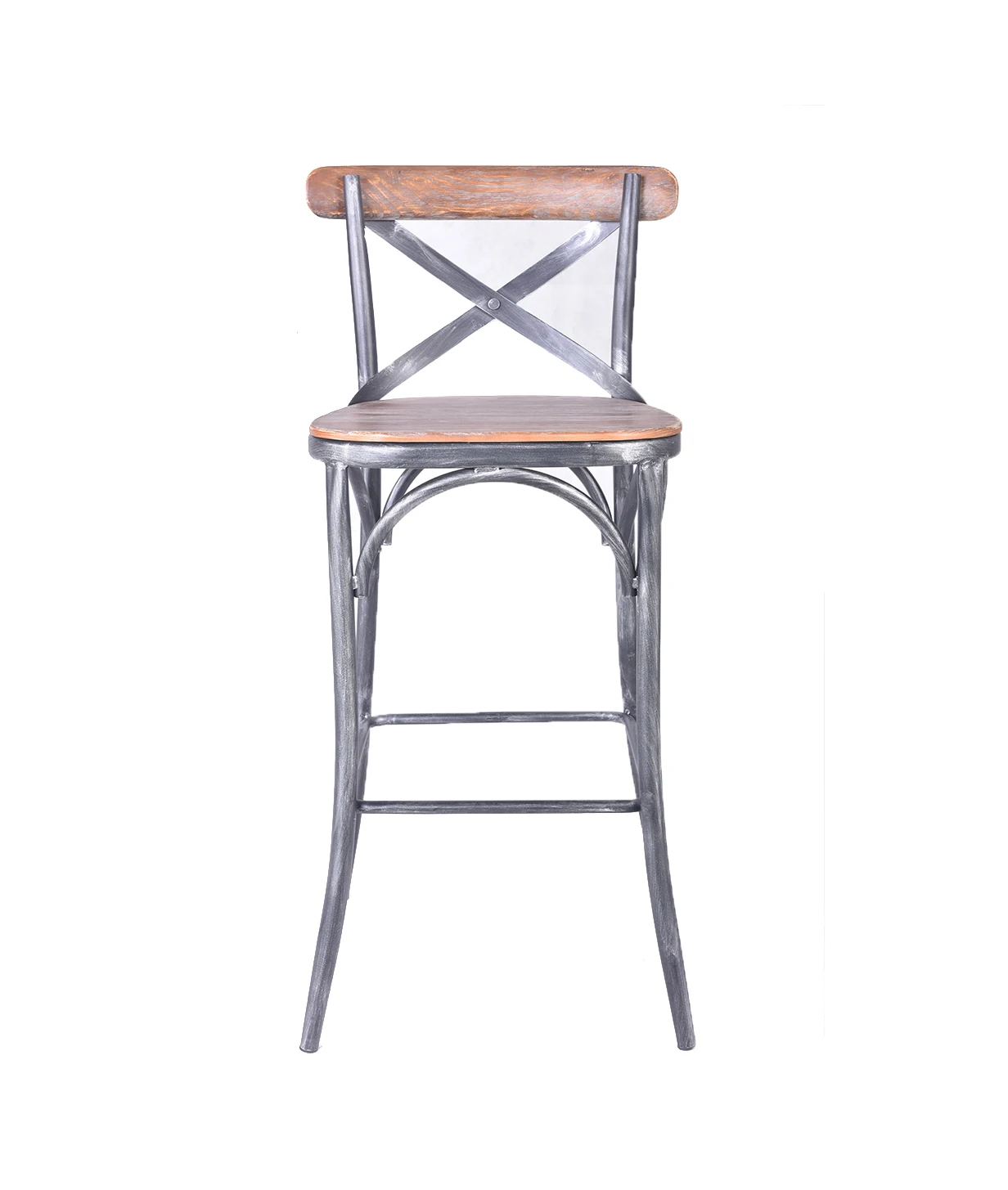 French Style X Back Bar Chair In Vintage Finish Antique Cross French Style X Back Bar Chair In