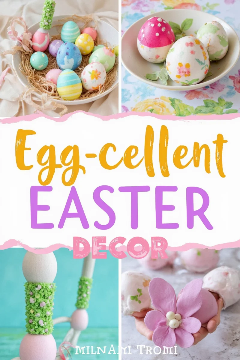 Various Easter egg decorating kits arranged neatly