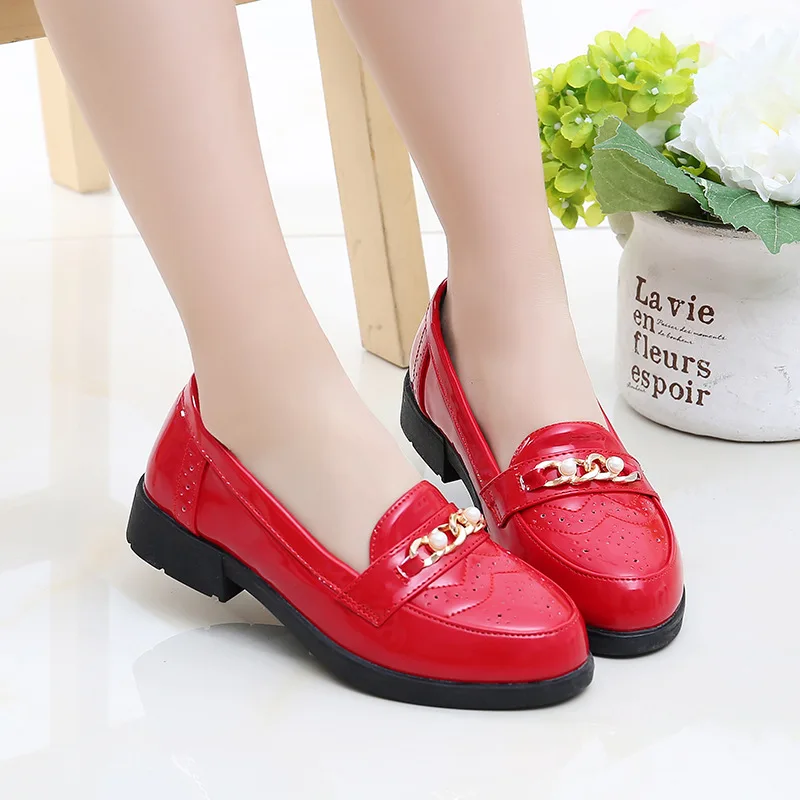 
custom children unisex 4 year baby slip on red black loafer flat brogue kids leather school casual dress shoes for boys girl 