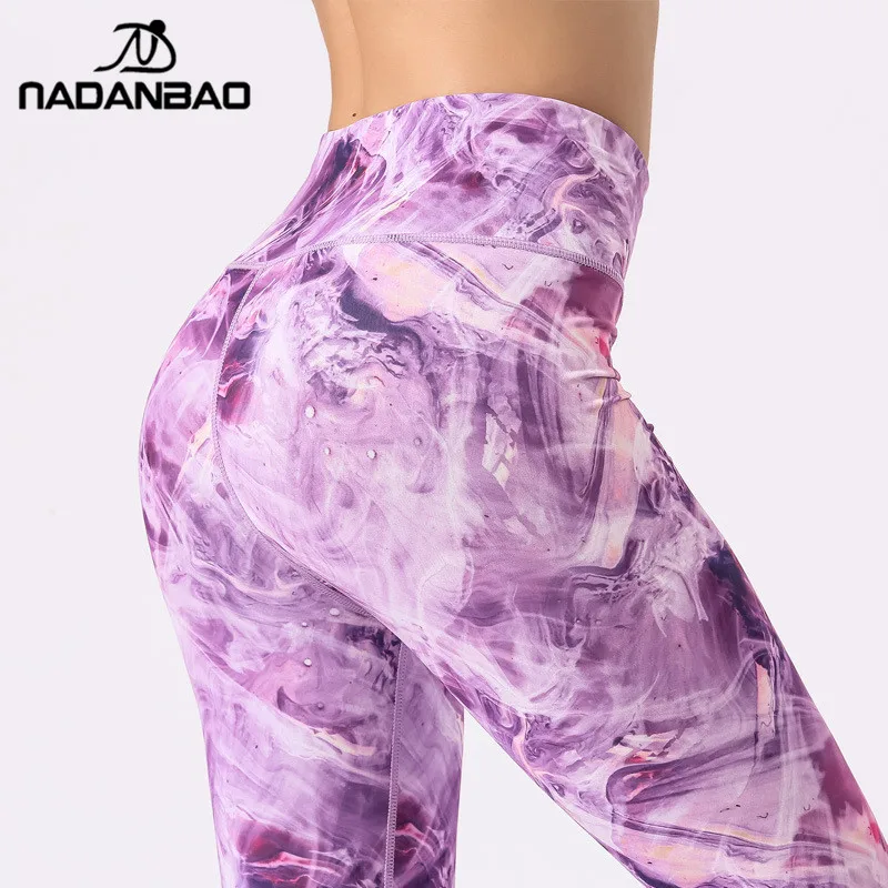 

NADANBAO 2021 Elegant High Waist Pants Leggings Fitness Sexy 3D Digital Printed Floral Hip-lifting Yoga Leggings Women