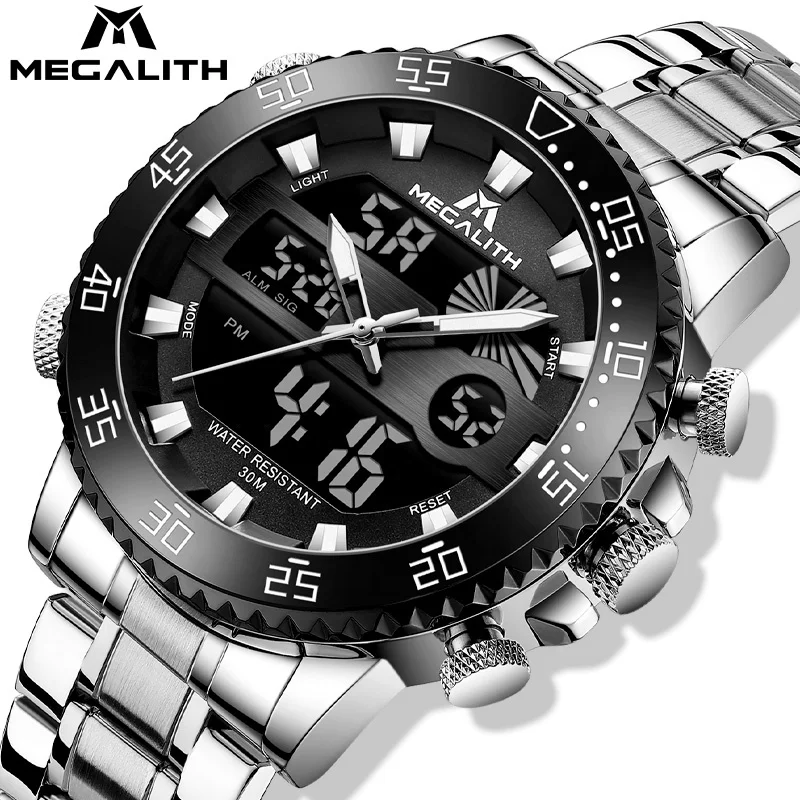 

MEAGLITH Sport Watch Men Analog Digital Military Quartz Watch Waterproof Fashion Male Wristwatches relojes de mano para hombre