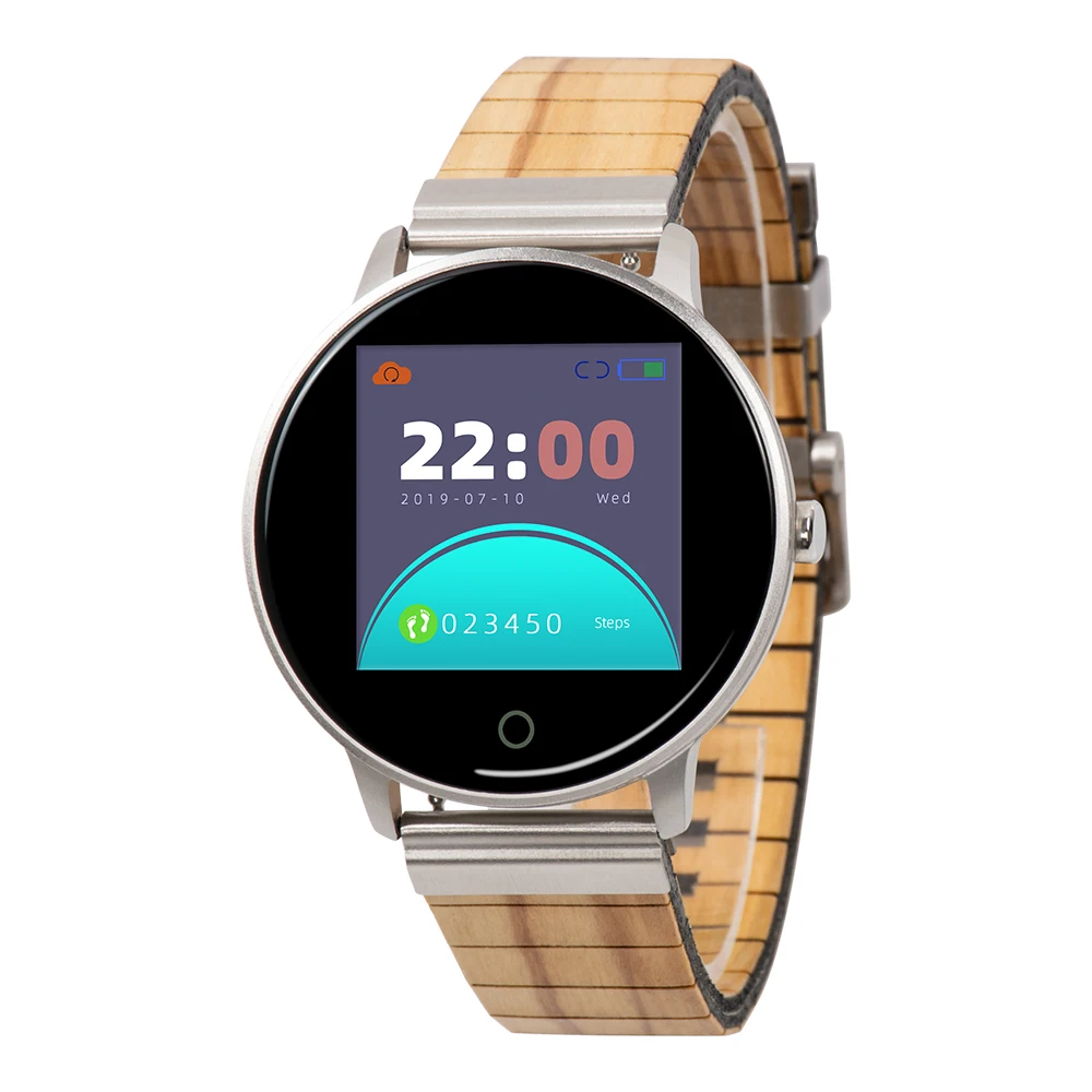 

Olive Wooden Watches for Blood Pressure Sports Fashionable Wood Band Smart Watches New Arrival