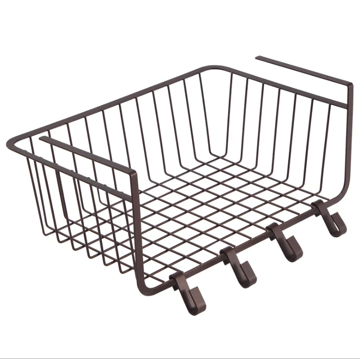 

Metal Under Shelf Hanging Storage Bin Basket with Open Front for Organizing Kitchen Cabinets, Cupboards, Pantries, Shelves