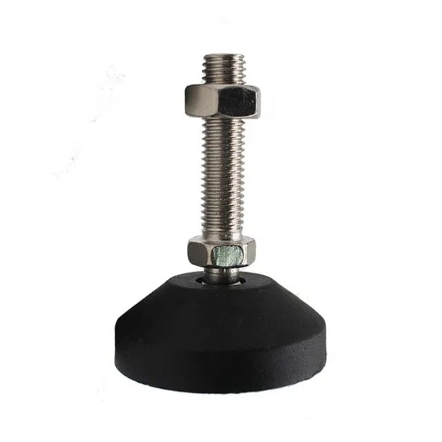 50mm Dia M8 M10 M12 Industrial Stud Mount Swivel Base Heavy Duty Plastic Furniture Leveling Foot for Workshop Warehouse Use