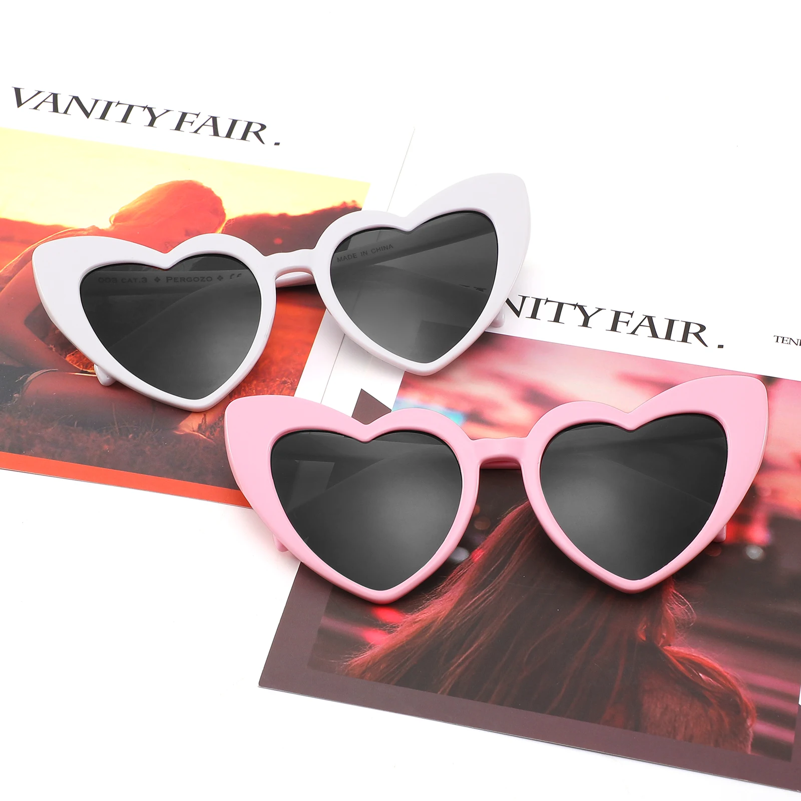 

Love heart sunglasses plastic woman shade fashion model frame UV 400 lens sunglasses