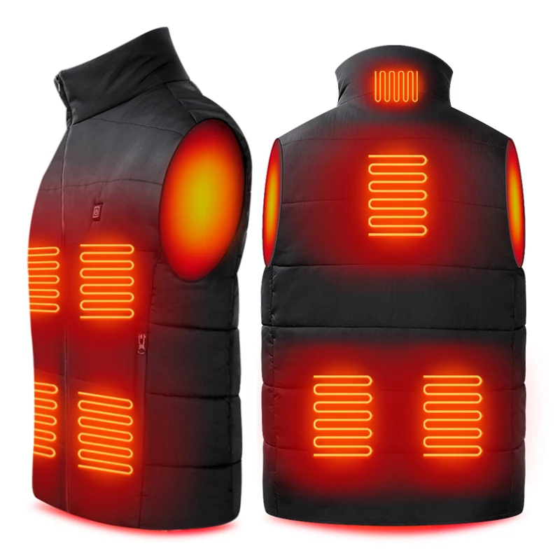 

2022 winter warm 8 heating zones heated mens vest with rechargeable battery temperature control for cold weather
