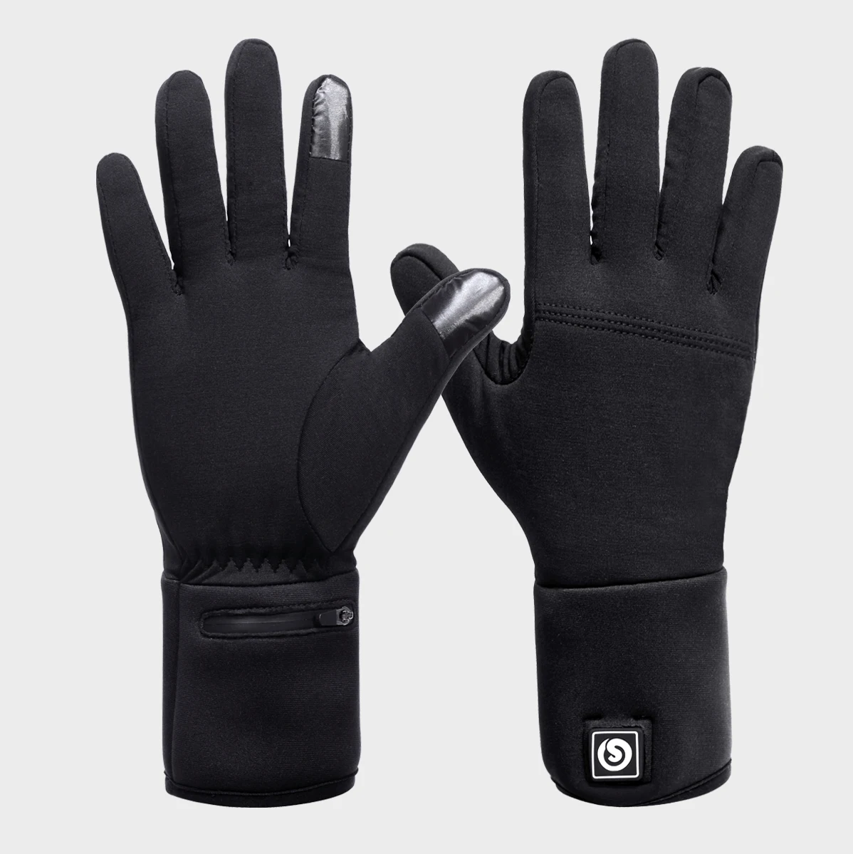 

Savior Winter Warm Men Women Rechargeable Battery Thin Heated Gloves Liners, Black