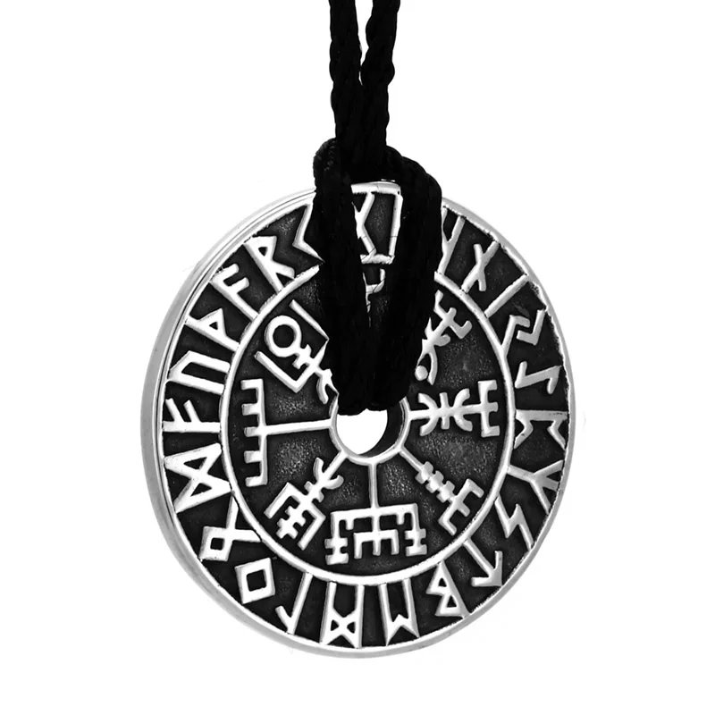 

SS8-1051P 2023 New Arrival Stainless Steel Viking Viking Rune Compass Pendant Amulet Vegvisir Pendant Nordic Amulet Jewelry