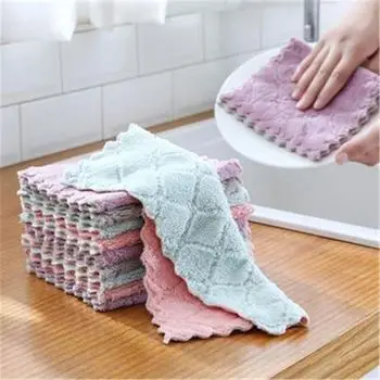 

Microfiber Absorbent Kitchen Dish Cloth Towel,Non-stick Oil Washing Cloth Rag,Household Tableware Cleaning Wiping Tools L0035/1, Multi-colors