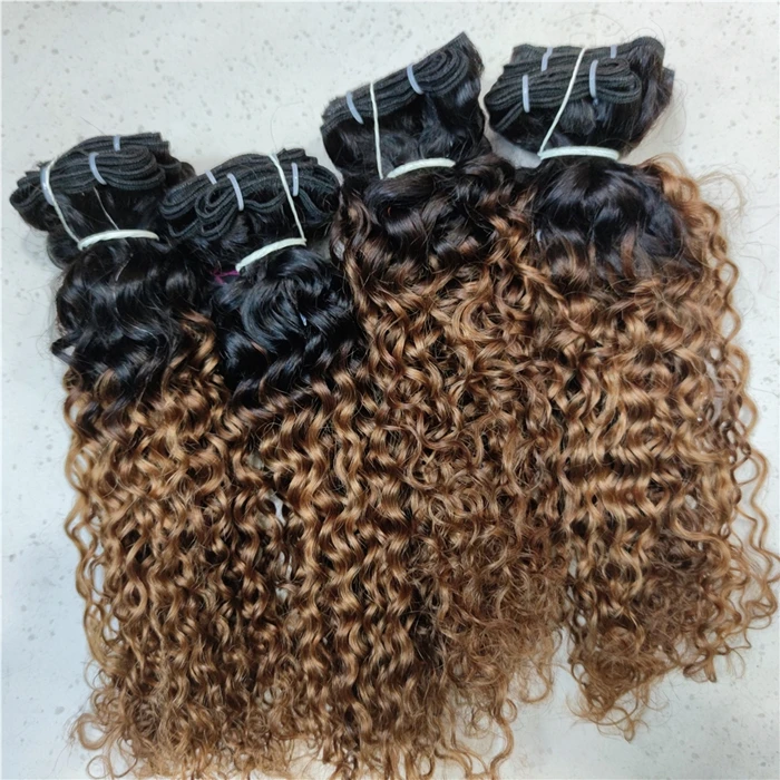 

Letsfly Hot Selling Ombre Color 1B/30 Raw Virgin Human Hair Afro Curly Brazilian Hair Wholesales Free Shipping Hair Extensions