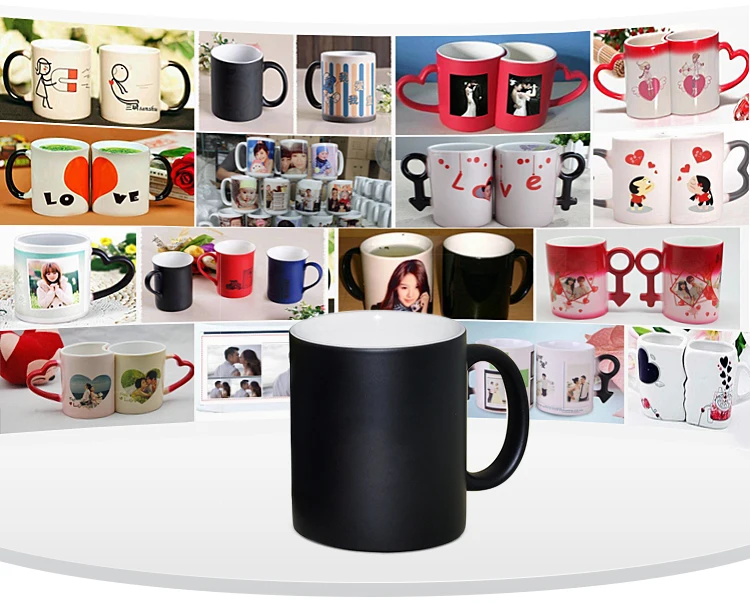 

China popular hot color changing straight-sided coffee mug mug for heat press, Black,blue,red