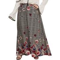 

Casual Fashion Women Skirts for Work Beautiful Floral Printed Plus Size Women Long Maxi Skirt