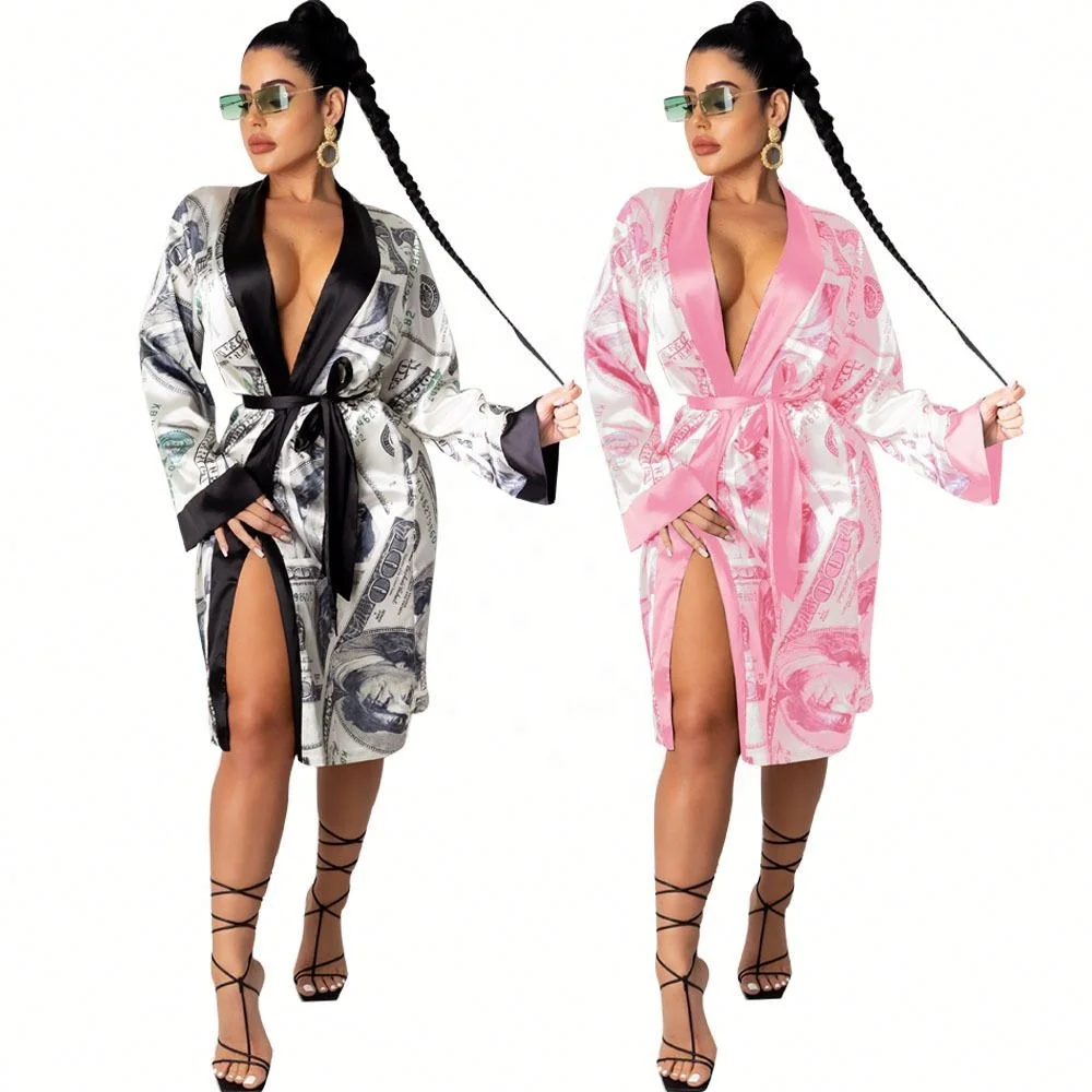 

New Arrive Women Silk Robe Sexy Bridesmaid Satin Money Robes, Black/orange/brown/pink/red/yellow