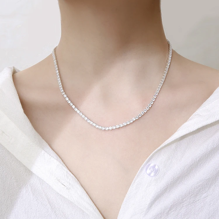 

Custom Necklaces 2mm 3mm Silver Gold Choker Tennis Necklace