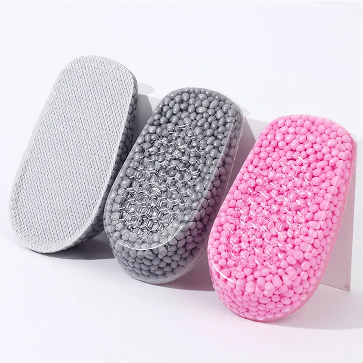 

Invisible Silicone Popcorn Insoles With Increased Heel Half Height Boosting Height Increase Insoles, Pink gray