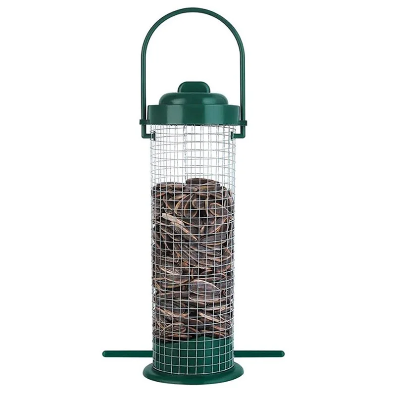 

Hot Selling Plastic Tube Metal Bird Feeder Outdoor Garden Transparent Seed Hanging Bird Feeder, As picture