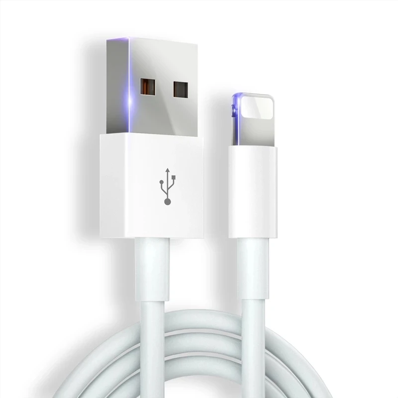 

Original USB Cable for iPhone Fast Charger Charging Cable For iPhone 7 8 Plus X XS Max XR 5S SE 6 6S Plus Charger Wire For iPad, White
