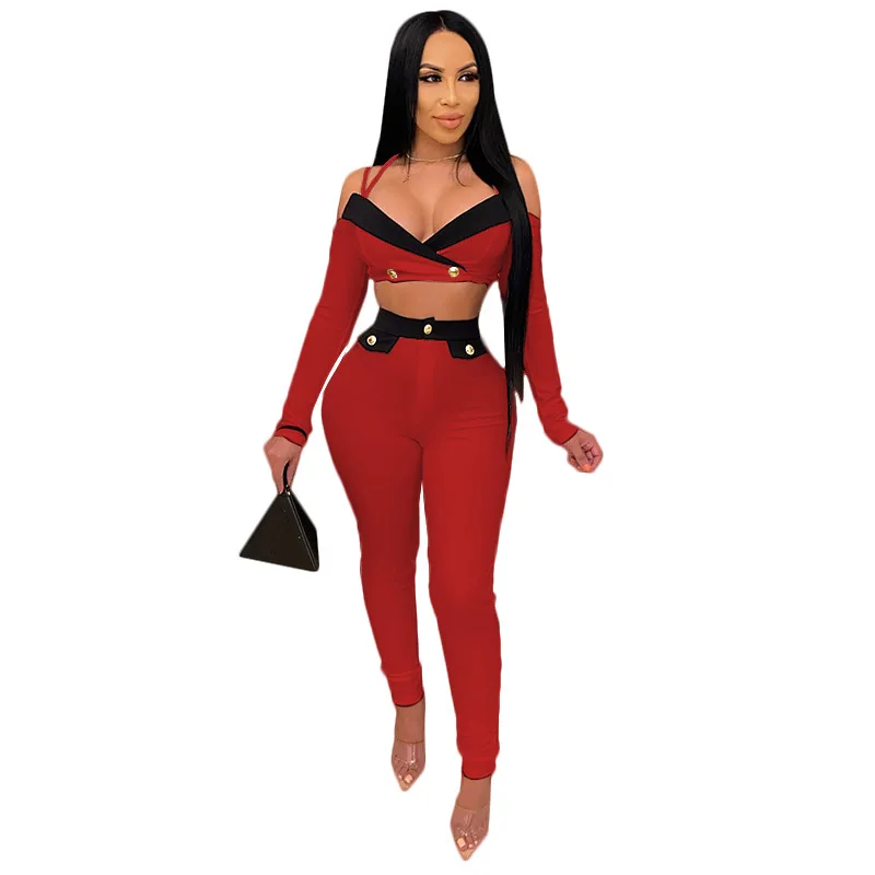 

Factory direct supply exclusive source Women's tight-fitting sling suit Navel Bare Women's Suit