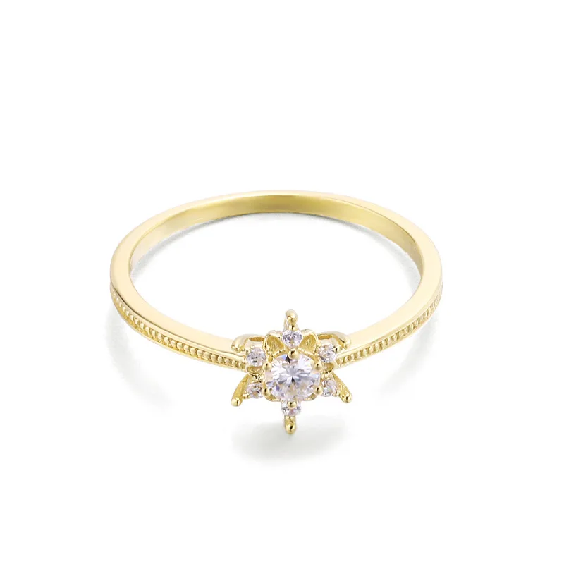 

Direct Sale silver 18K Gold Plated jewelry silver 925 rings Women CZ flower Simple Party Gift sterling silver 925 ring, White gold (rose gold, yellow are avaliable)