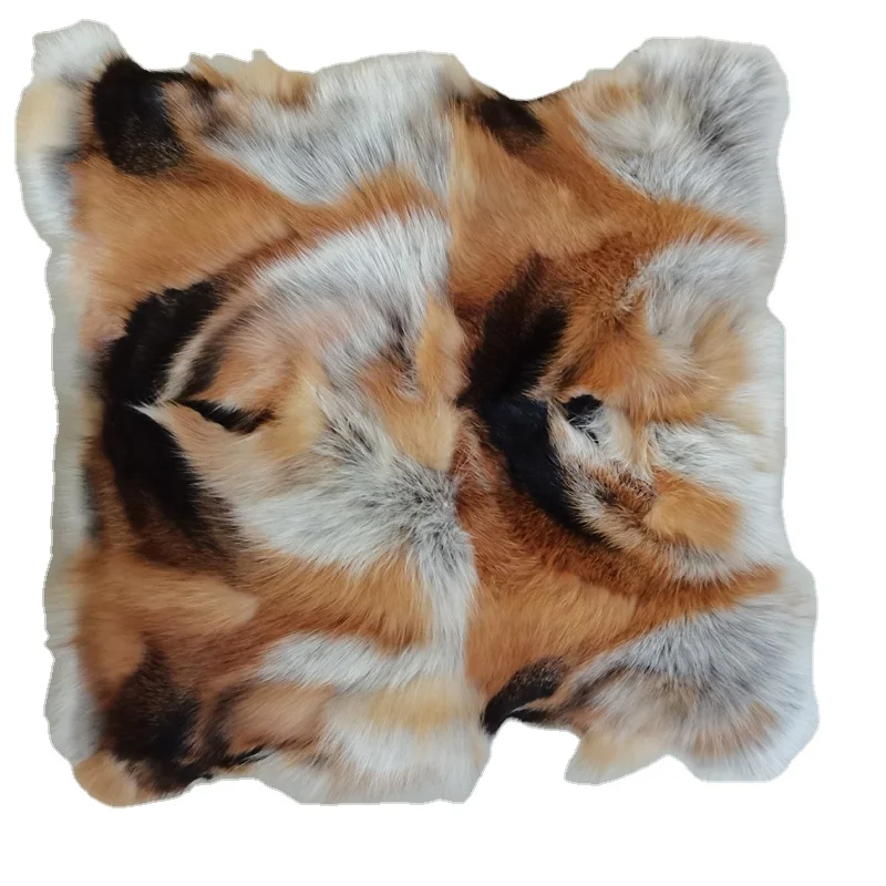 Sample Support Luxury Soft Fox Fur Throw Pillow Customizable Sofa Cushion Cover for Home and Hotel Use